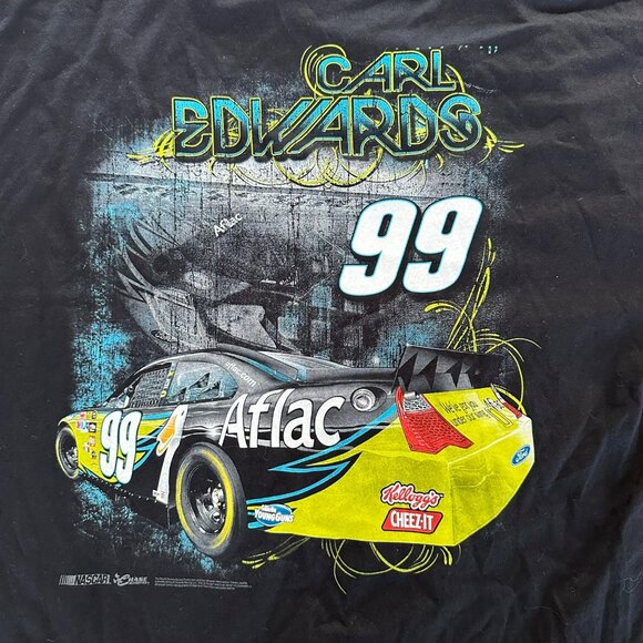 Carl Edwards NASCAR Chase Authentics Black Graphic T-Shirt 2XL 100% Cotton Racin - Picture 7 of 7